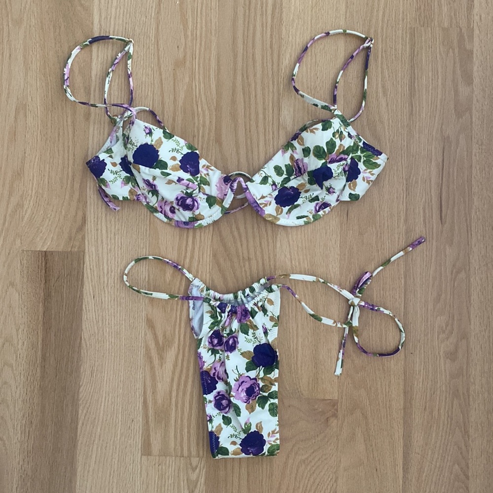 Heavy Manners Purple Floral Swim